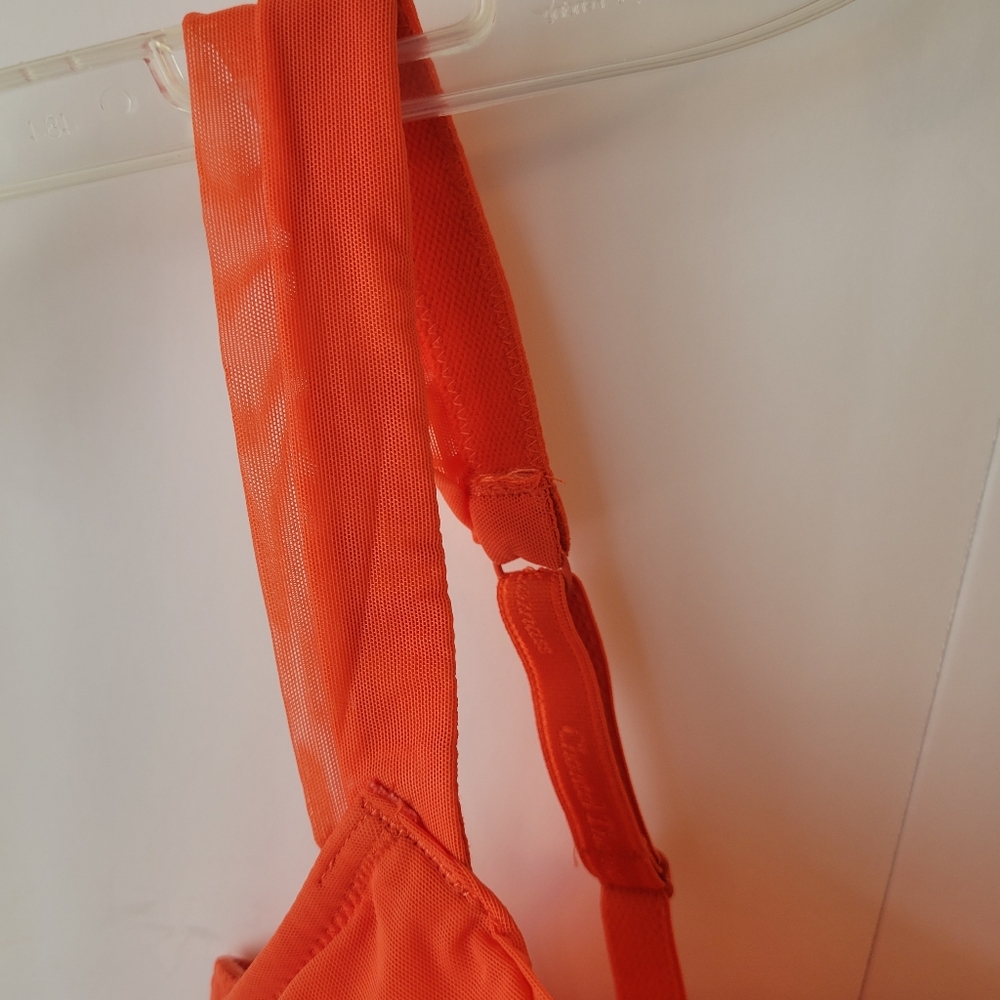Chantal Tomass orange sheer women's bra 32C - Picture 5 of 14